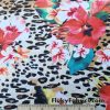 Floral Leopard Print Nylon Spandex