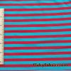 Turquoise and Red Yarn Dyed Stripe Cotton Spandex at FlukyFabrics.com