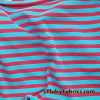 Turquoise and Red Yarn Dyed Stripe Cotton Spandex