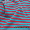 Turquoise and Red Yarn Dyed Stripe Cotton Spandex