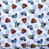 Cute Construction Trucks Print on 100% White Cotton Knit Fabric