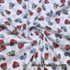 Cute Construction Trucks Print on 100% White Cotton Knit Fabric
