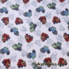 Cute Construction Trucks Print on 100% White Cotton Knit Fabric