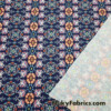 Abstract Flower Medallions on Navy Poly Spandex