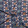 Abstract Flower Medallions on Navy Poly Spandex
