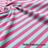 Aqua and Pink Yarn Dyed Stripe Cotton Spandex