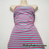 Aqua and Pink Yarn Dyed Stripe Cotton Spandex