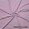 Aqua and Pink Yarn Dyed Stripe Cotton Spandex