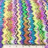 Colorful Horizontal Wavy Lines Print Nylon Spandex