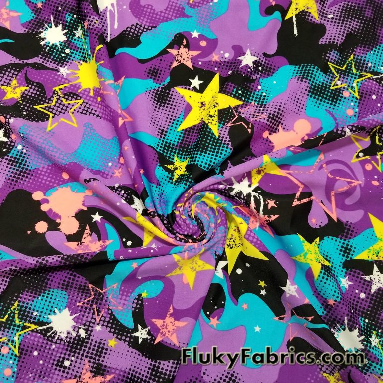 Stars and Paint Nylon Spandex
