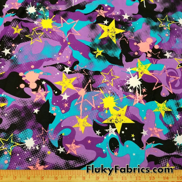 Stars and Paint Nylon Spandex