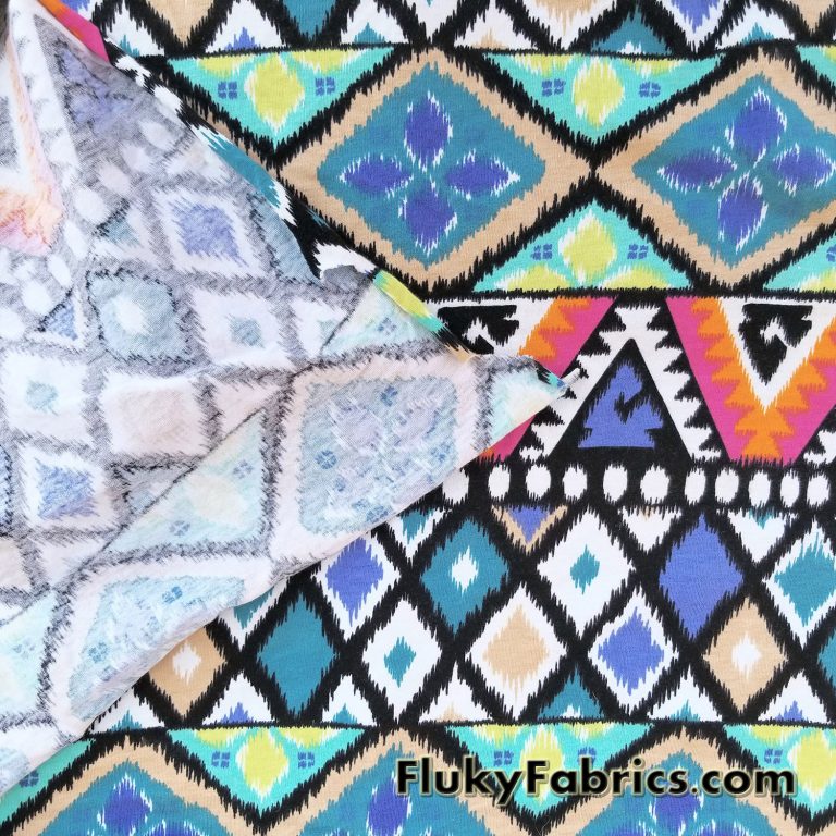 Multicolor Ethnic Print Cotton Spandex