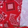 Red Bandana Print on Cotton Rib