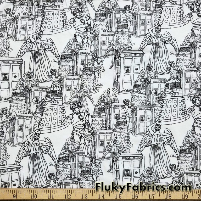 Comic Robots and Angels Villains Dyeable Cotton Jersey Knit