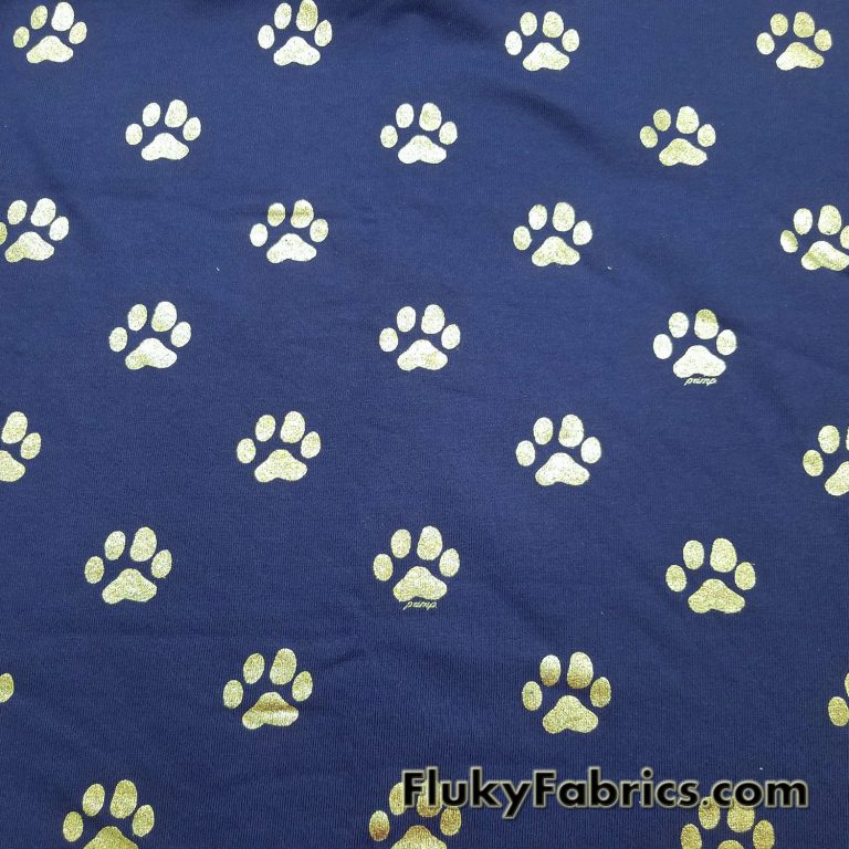 Dog Paws on Poly Cotton Fleece