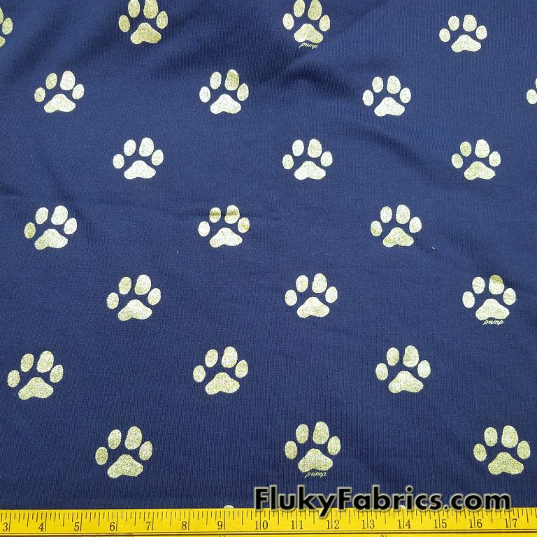 Dog Paws on Poly Cotton Fleece