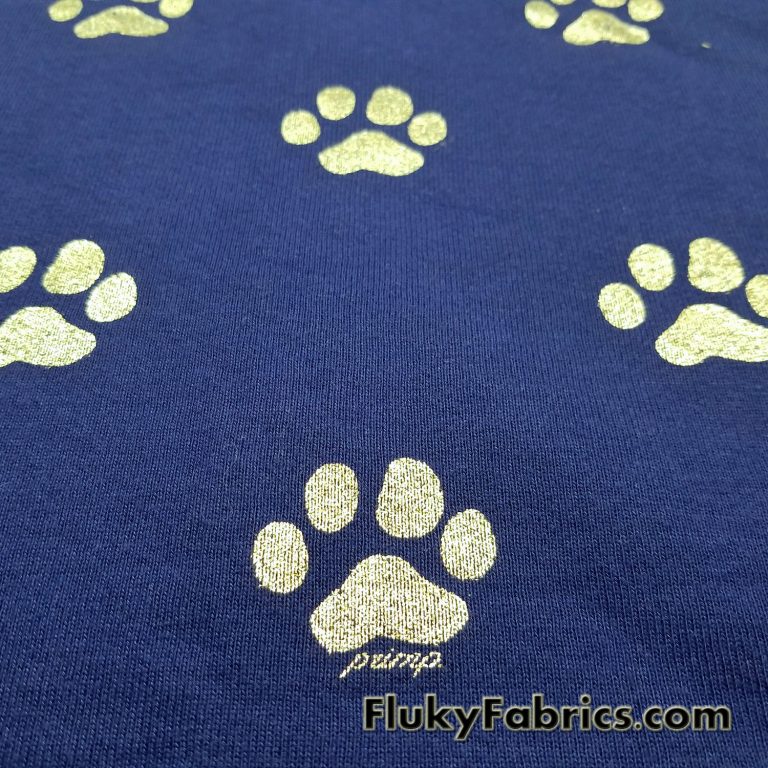 Dog Paws on Poly Cotton Fleece