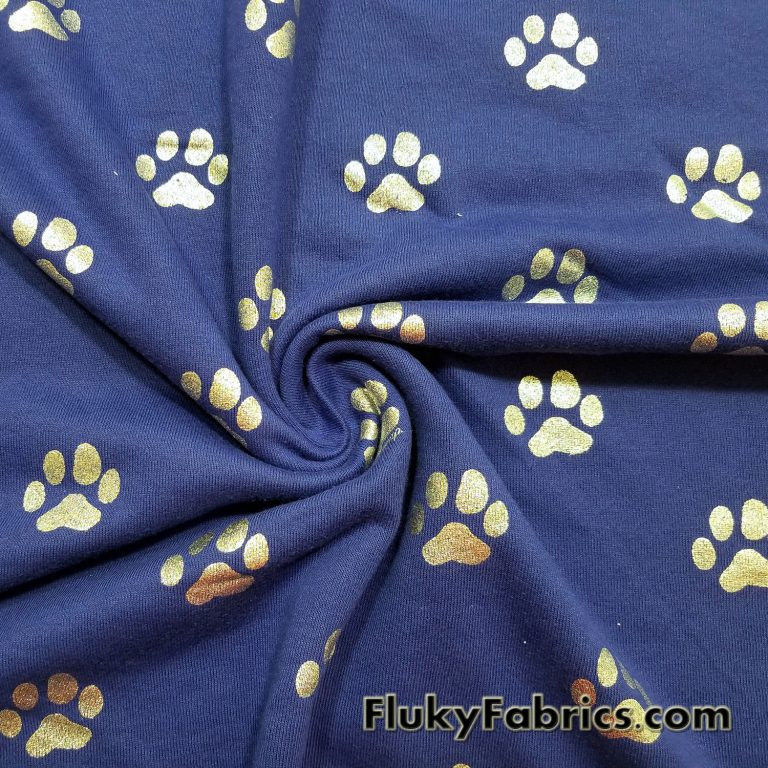 Dog Paws on Poly Cotton Fleece