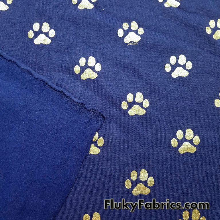 Dog Paws on Poly Cotton Fleece