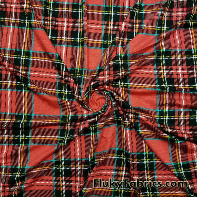 Plaid Lightweight Rayon Spandex Jersey