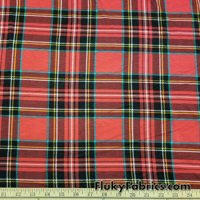 Plaid Lightweight Rayon Spandex Jersey