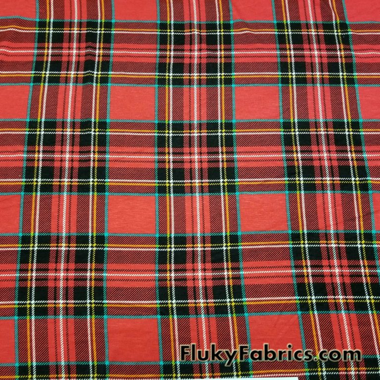 Plaid Lightweight Rayon Spandex Jersey