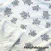 Dyeable Off White Cotton Jersey with Dark Navy Abstract Turtles Print