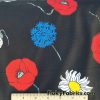 Tossed Poppies on Black Nylon Spandex Print