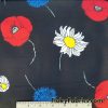 Tossed Poppies on Black Nylon Spandex Print