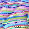 Colorful Wavy Lines and Daisies Nylon Spandex