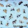 Dogs in Blue Cotton Jersey