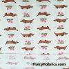 Dachshund Dogs and Flowers on Light Mint Cotton Thermal