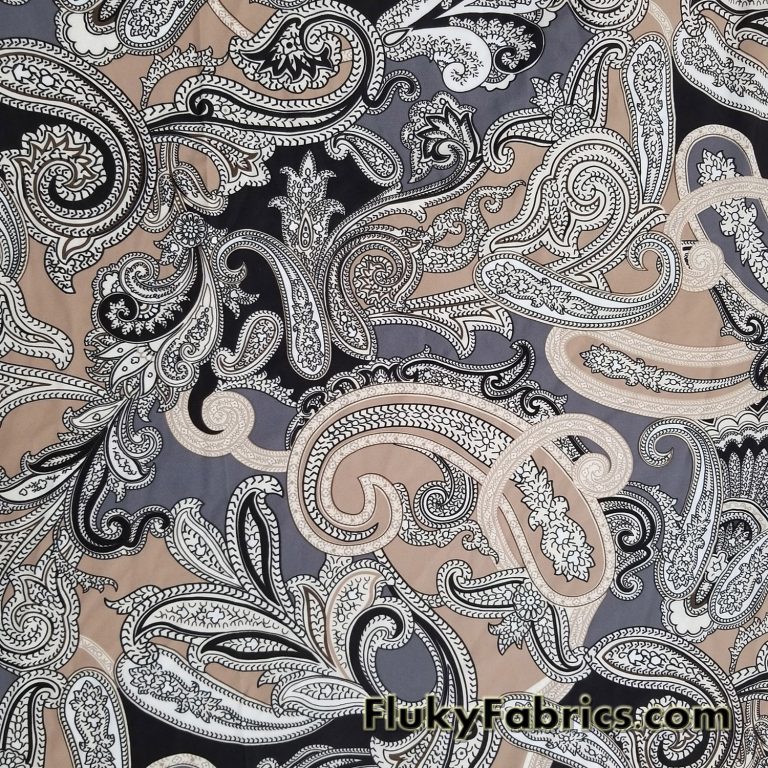 Preppy Paisleys Print Swimsuit Poly Spandex Half Yards