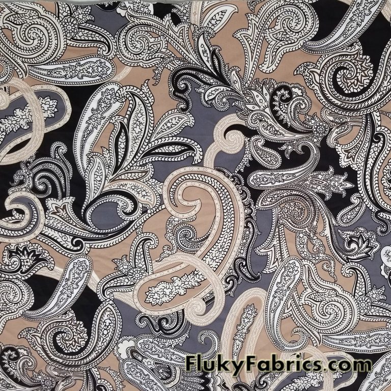 Preppy Paisleys Print Swimsuit Poly Spandex Half Yards