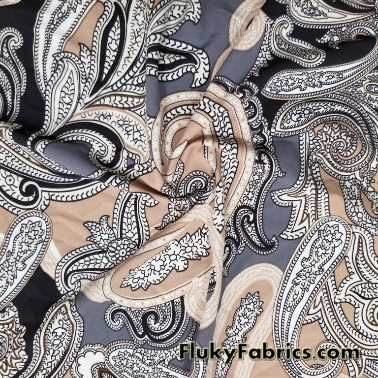 Preppy Paisleys Print Swimsuit Poly Spandex Half Yards