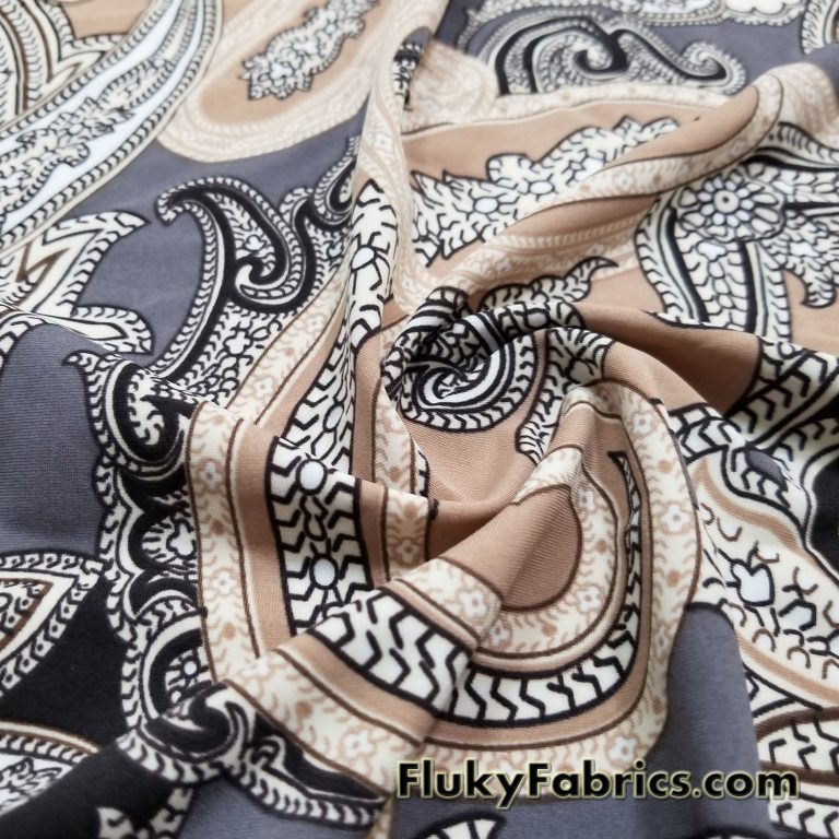 Preppy Paisleys Print Swimsuit Poly Spandex Half Yards