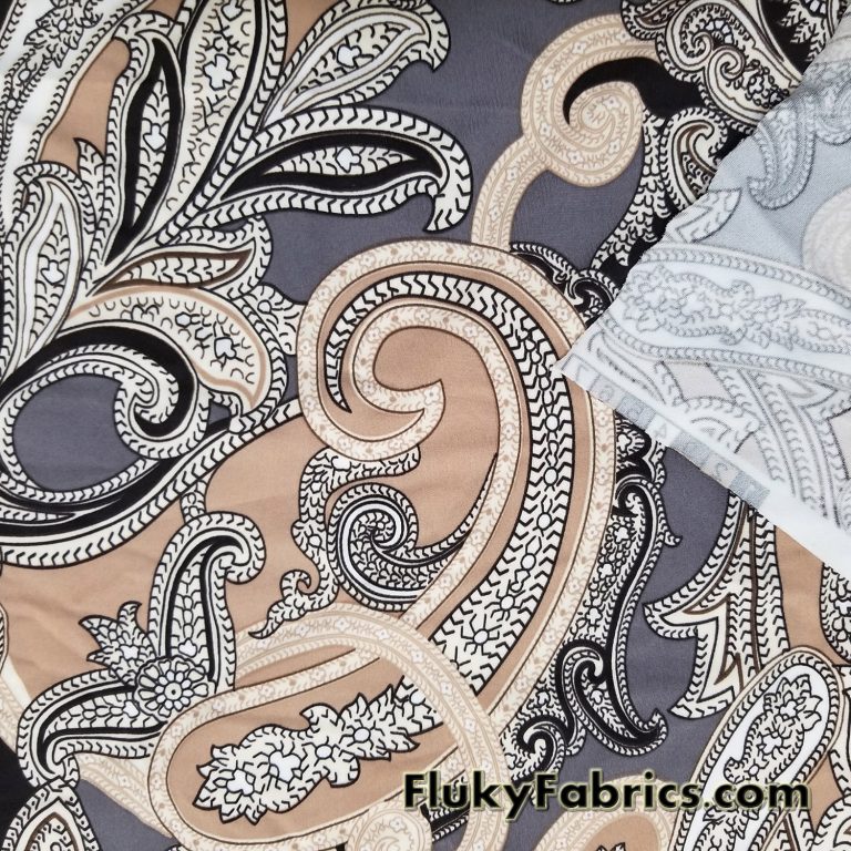 Preppy Paisleys Print Swimsuit Poly Spandex Half Yards