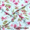 Dark Pink Flowers Cotton Jersey Print