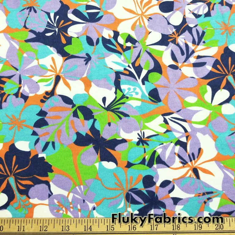 French Terry Fabric with Flowery Print