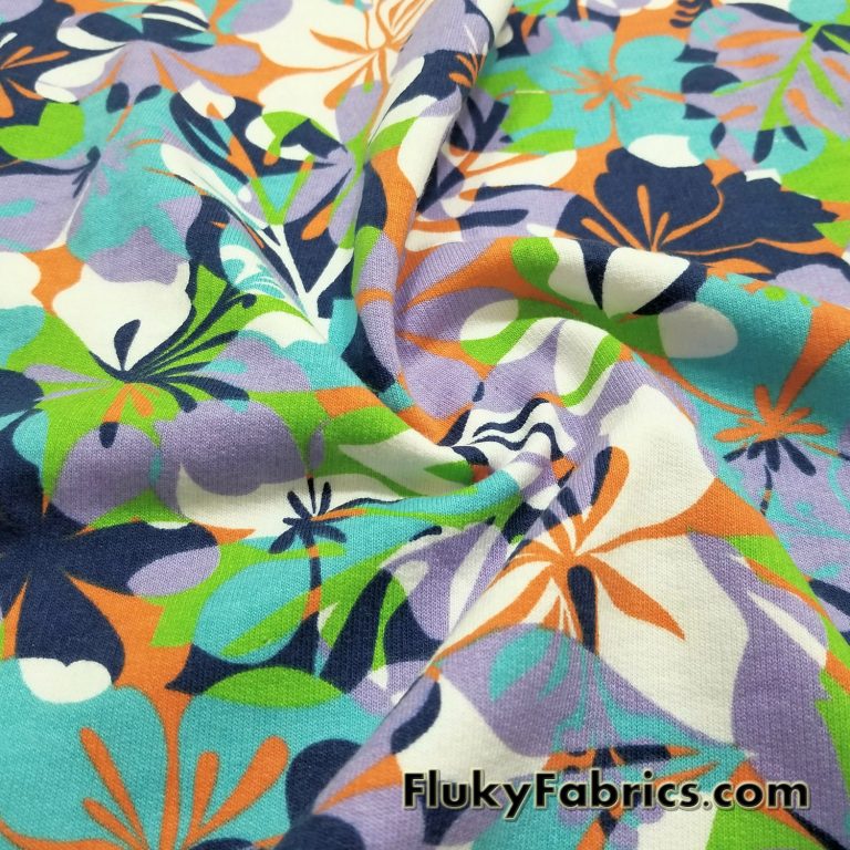 French Terry Fabric with Flowery Print