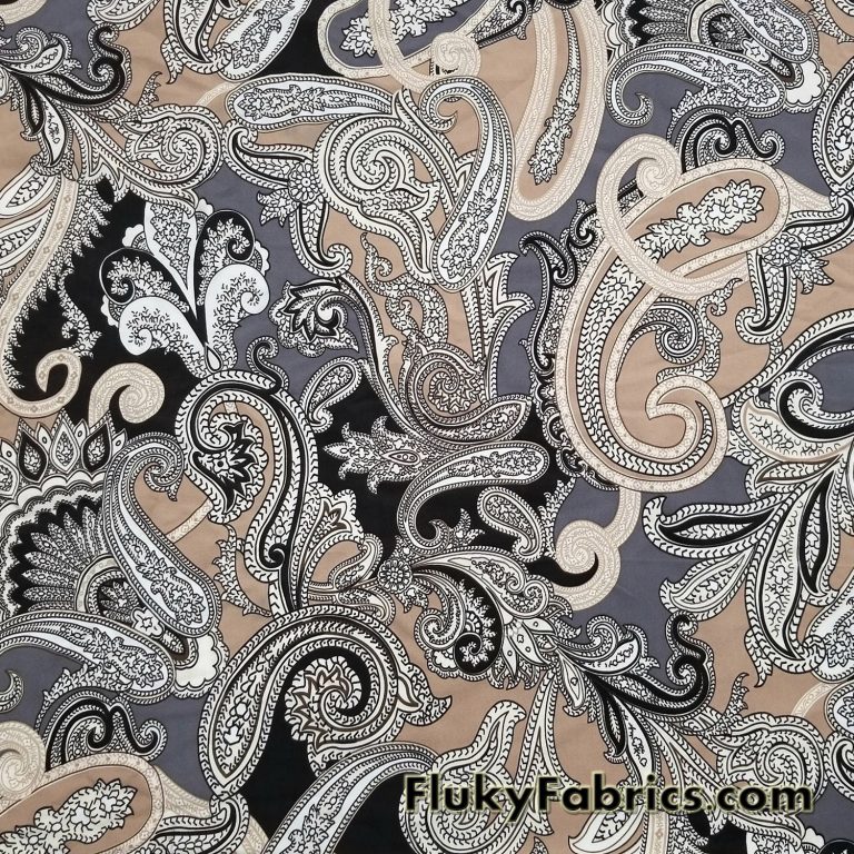 Preppy Paisleys Print Swimsuit Poly Spandex Half Yards
