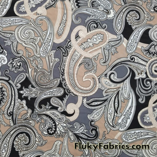 Preppy Paisleys Print Swimsuit Poly Spandex Half Yards