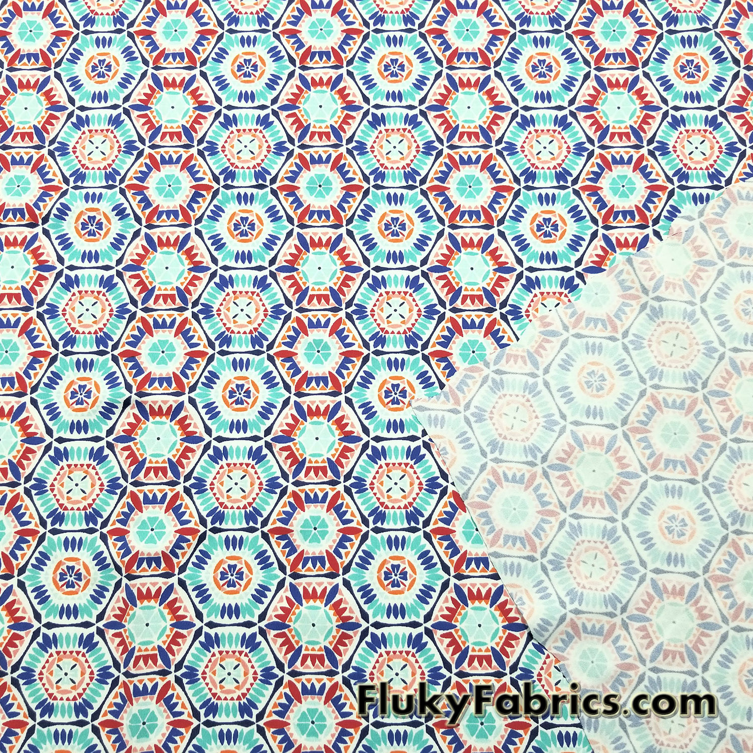 Colorful Geometrical Print Swimsuit Poly Spandex