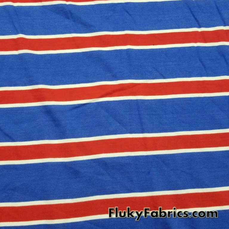 Blue Red and White Cotton Jersey