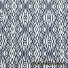 Navy and White Abstract Diamonds Print Nylon Spandex