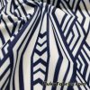 Navy and White Abstract Diamonds Print Nylon Spandex