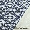 Navy and White Abstract Diamonds Print Nylon Spandex