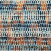Abstract Orange Blue Ethnic Print Nylon Spandex