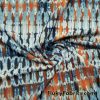 Abstract Orange Blue Ethnic Print Nylon Spandex