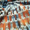 Abstract Orange Blue Ethnic Print Nylon Spandex